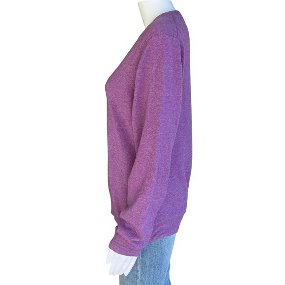 Bobby Jones Cashmere Merino Sweater Womens Size L Purple V-Neck Golf Old Money - Picture 7 of 14